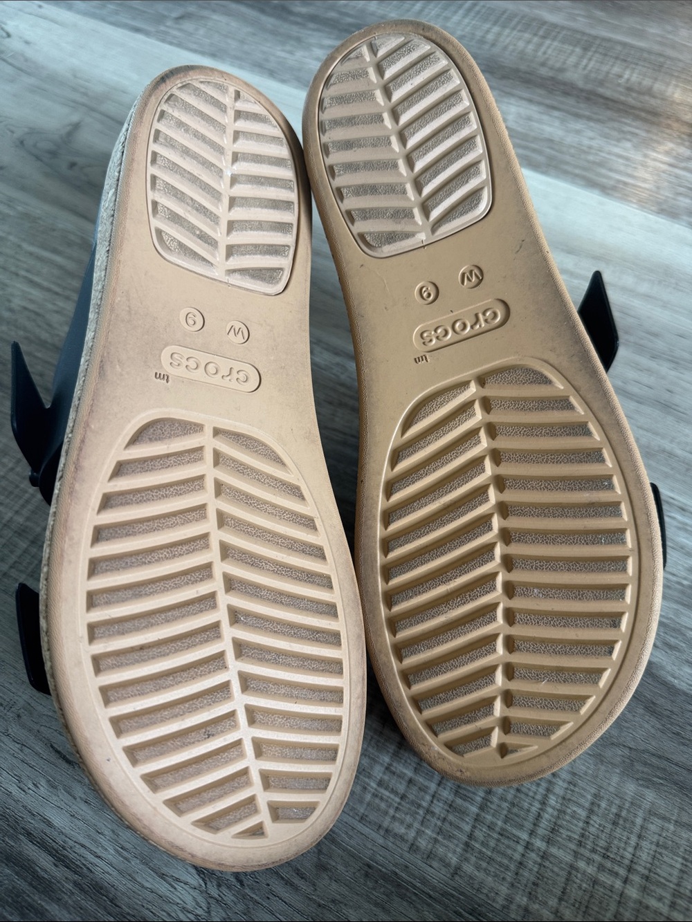 CROCS Black Double-Strap Slide Sandals with Cork-Look Sole - Picture 5 of 6